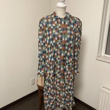 Missoni Women L Coat 42 Size Multicolor Plaid Pattern Length 108cm Luxury Elegat