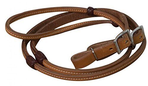 Showman 8' Argentina Cow Leather Reins w/ Burgundy Braided Rawhide Accents - Picture 1 of 1