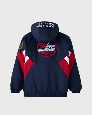 新品未使用品 MAHF TOW-TONE PULLOVER JACKET OVO NHL Winnipeg Jets Starter Breakway Pullover Jacket BNWT (large