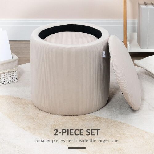 2pcs Classic Storage Ottoman with Removal Lid, Storage Foot Dressing Table Stool - Picture 9 of 9