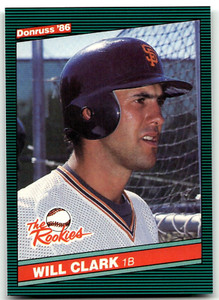 1986 Donruss The Rookies #32 Will Clark XRC
