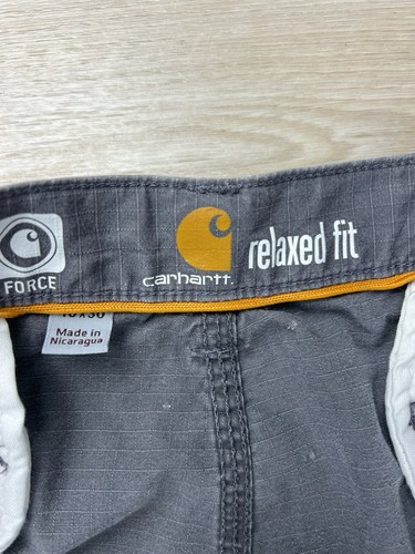 Carhartt Pants Mens 40x30 Grey Force Cargo Ripstop Workwear Relaxed Fit Distress - Picture 5 of 10