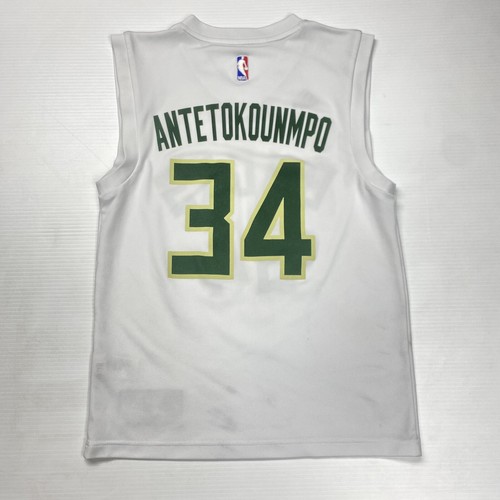 NBA Adidas Milwaukee Bucks Mens Basketball Jersey S White Giannis Antetokounmpo - Picture 5 of 10