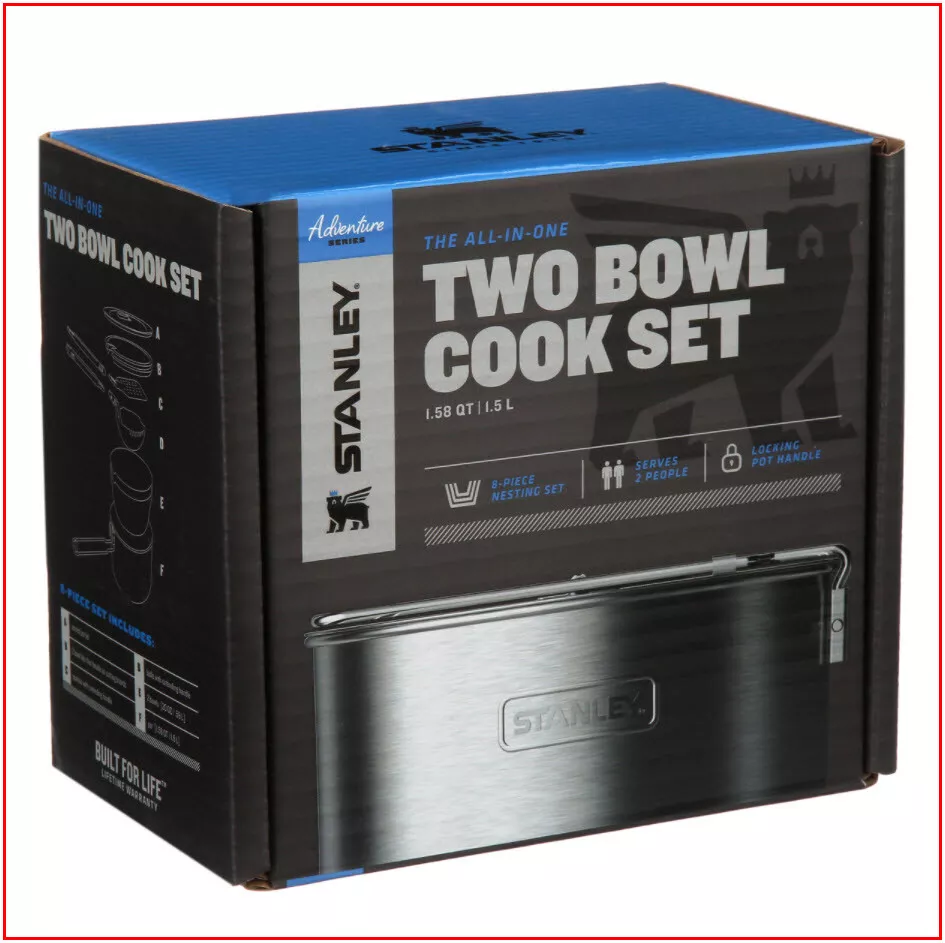 Stanley Adventure All-In-One Two Bowl Camp COOK Set 8 pc Stainless Steel 🌟NEW🌟