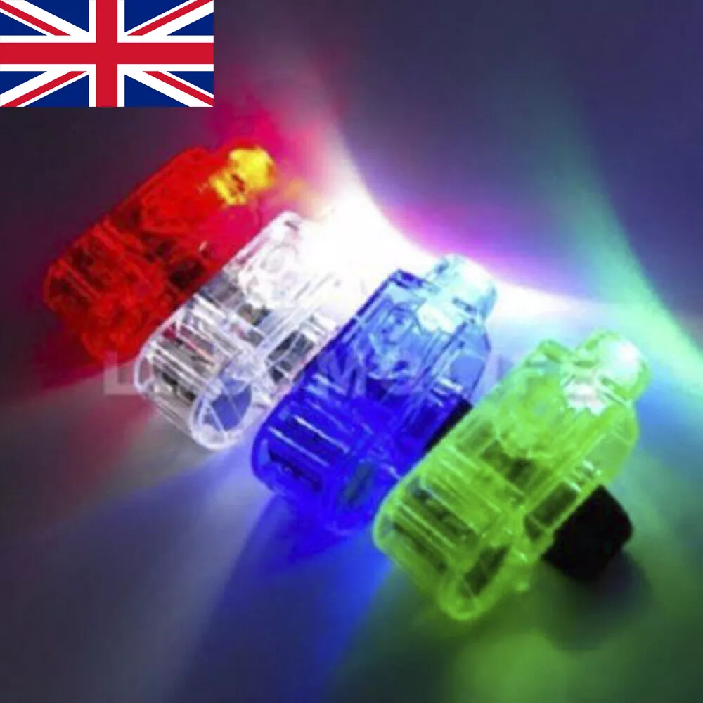 Sto 4pcs Led Party Laser Finger Ring Glow Light Lights Beams Torch Dance |  eBay