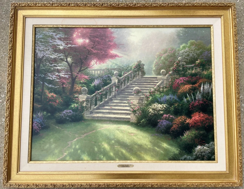 Thomas Kinkade 1998 prueba de artista autenticada escalera al paraíso impresión de 42" Foto 2 de 4