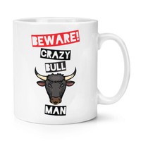 Beware VerrüCkte Bull Mann 284Ml Becher Tasse - Lustig Tiere