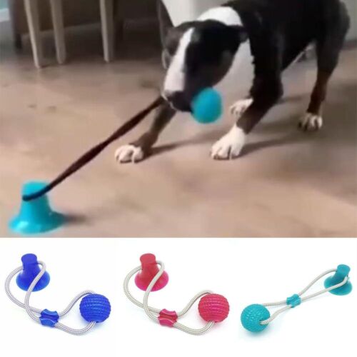 Dog Toys Interactive Suction Push TPR Ball Elastic Rope Teeth Cleaning Chewing - Afbeelding 1 van 10