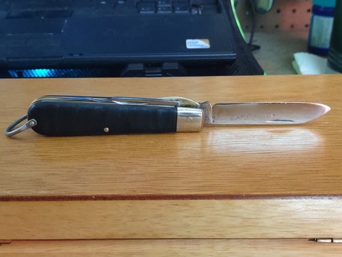 Vintage Camillus two Blade Electrician Pocket Knife w/Bail Brass Liner, New York - Picture 6 of 19