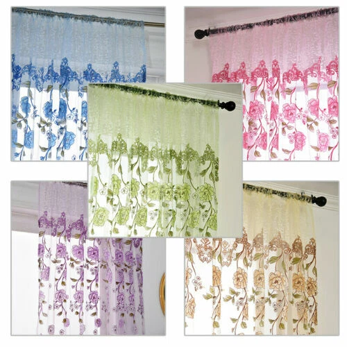 Geblümte Gardinen & Vorhänge in Grün