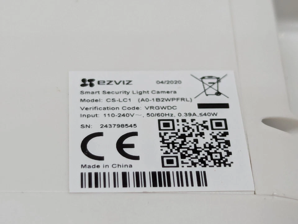 SOMENTE CÂMERA Ezviz CS-LC1 luz de segurança inteligente câmera sem fio externa LEIA A DESCRIÇÃO - Imagem 3 de 4