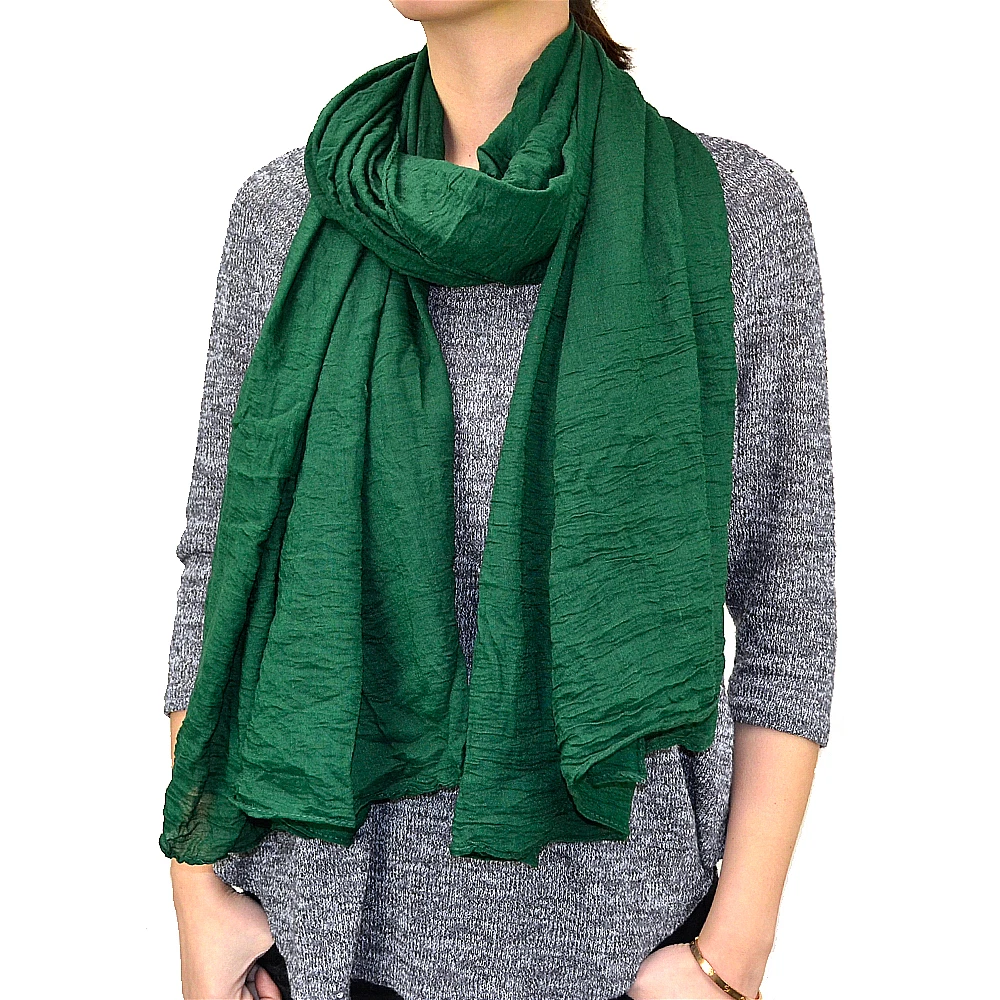 World Of Shawls Sciarpa Donna Verde Scuro - Large - 100% Viscosa - Morbida E Leggera