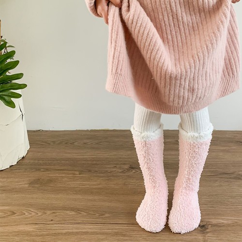 Mittelschlauchsocken koralle Samtsocken verdickte Socken Bodensocken Schlafsocken - Bild 6 von 33