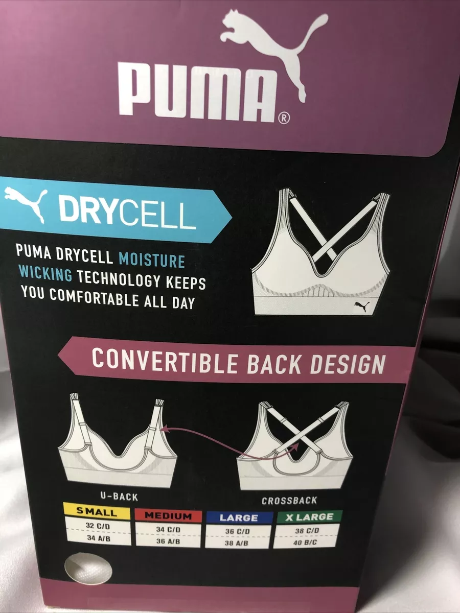 Puma womans sport bra set of 2 size Large white/blue.