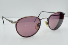 Vintage Brooks Brothers BB141 Gray Round Metal Sunglasses Italy FRAMES ONLY