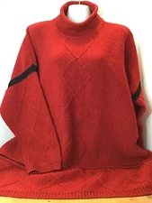 Animale Women’s Red Sweater Large Wool Blend Extreme Loose With Fit Drop Sleeves