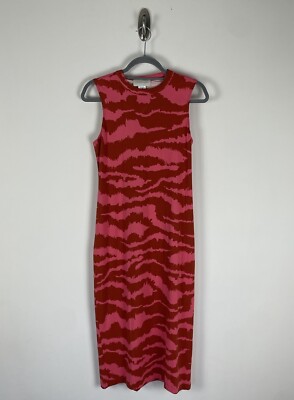 Corey Lynn Calter Nicolette Midi Dress Size Small Pink Striped Anthropologie