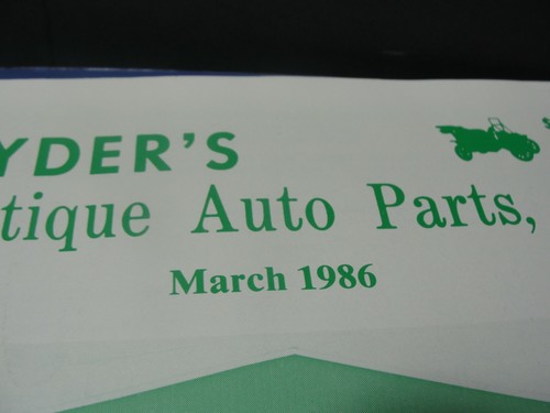 (2) Snyder's Antique Auto Parts Catalog 1985 & 1986 | eBay