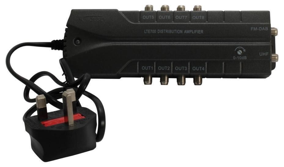 Wolsey LTE700 8Way Distribution TV Booster Signal Amplifier 334085