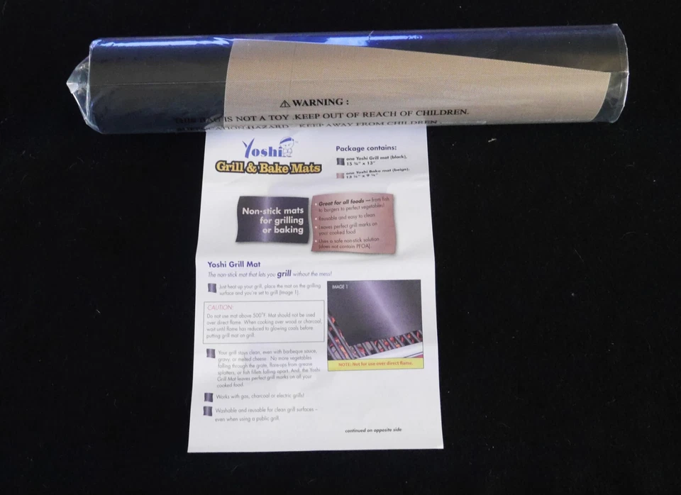 2 Yoshi Grill And Hornear Tapetes Parrilla Reutilizables Antiadherentes NUEVO y Espátula Abatible Foto 2 de 2