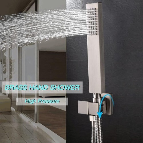 8" Brushed Nickel LED Shower Head Combo Rainfall Massage Body Jet Sprayer System - Picture 4 of 13