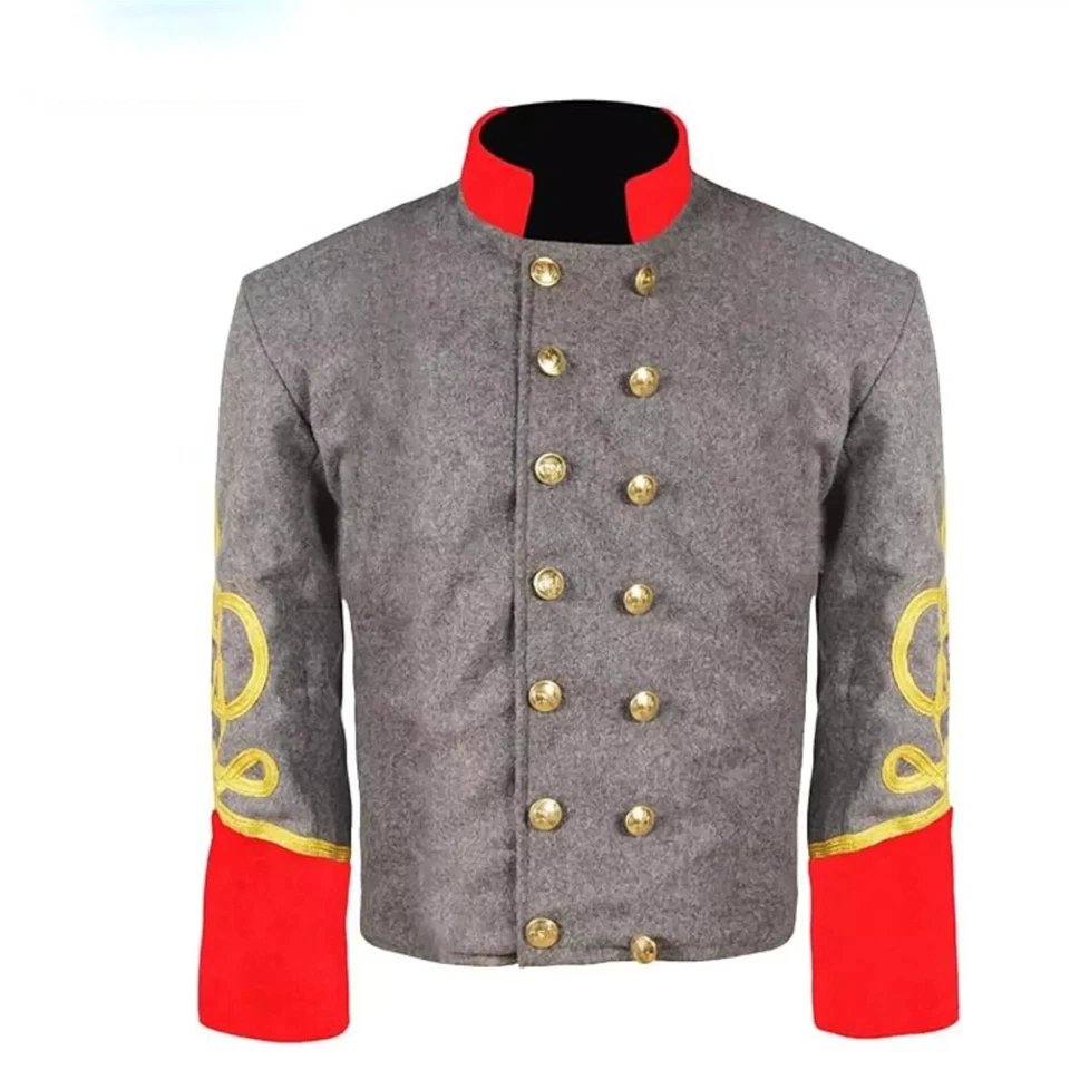 Auténtica Chaqueta de Lana Gris Estilo Militar General de la Guerra Civil de Estados Unidos Tallas Personalizadas Foto 3 de 4