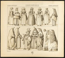 1890 - Mode populaire et costumes féminins 17ème siècle - Les dames houppées
