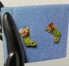 Avon-Christmas Novelty Earrings Stocking-2001-New