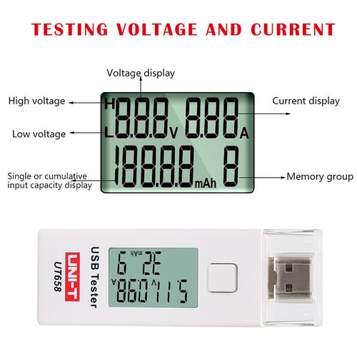 UNI-T UT658 USB-Tester Digitaler LCD-Spannungsmonitor Stromdetektor Voltmeter - Bild 5 von 11