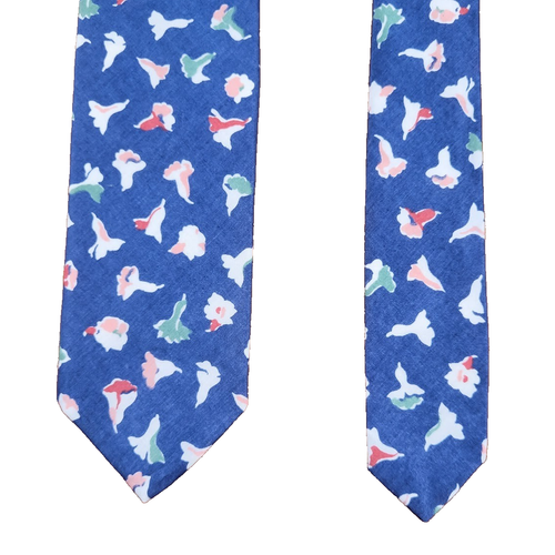 Liberty Of London by Berkley Tie Blue Pink Floral Necktie Skinny Wedding Dandy - 第 1/8 張圖片