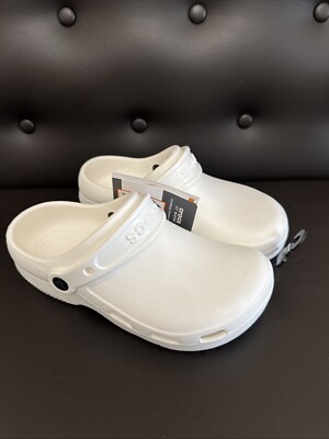 Crocs Specialist II White Vent Clogs Chef Nurse Shoes, Size M5