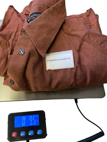 Camicia Riscatto con bottoni uomo XL marrone tinta unita manica lunga cotone collo alto - Foto 7 di 7