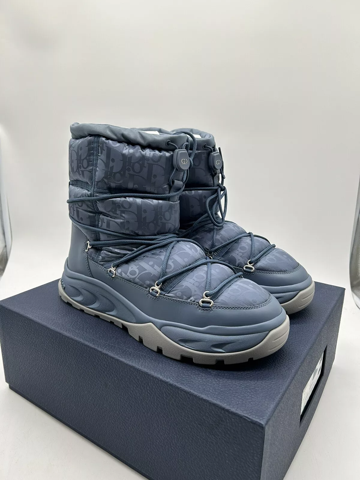 Botte de neige Dior nylon bleu oblique NEUVE