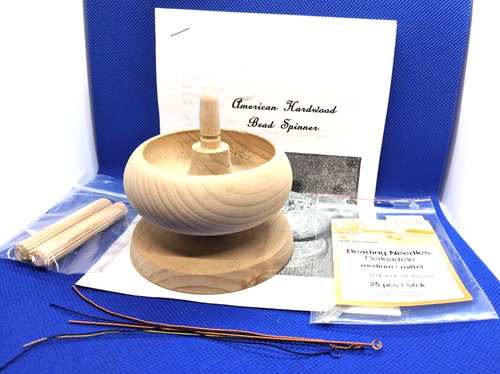 American Hardwood Bead Spinner Turning Post Bowl Stand Spindle Beading Needles
