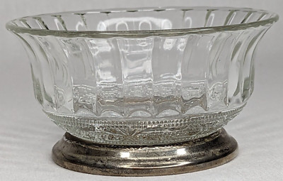 Vintage FNG Footed Silverplate Crystal Candy Nut Bowl Made In Indonesia