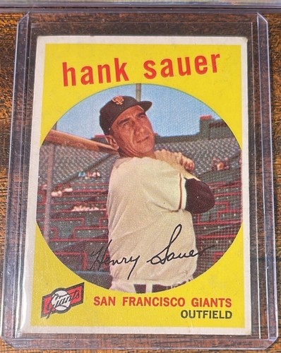 1956 1959 TOPPS BASEBALL CARD LOT #41 404 HANK SAUER CHICAGO CUBS NY GIANTS - Picture 4 of 7