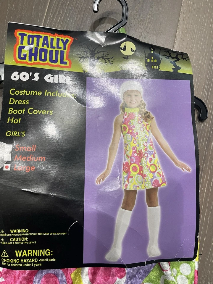 Disfraz de niña Totally Ghoul años 60. Nuevo con etiquetas grande Foto 2 de 3