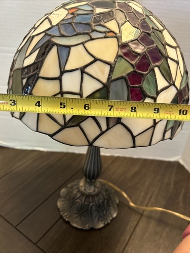 Tiffany Style Table Lamp Stained Glass Bird Grape Vintage H19” W12” NEW - Picture 11 of 11