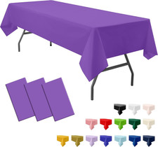 3-Pack Premium Plastic Violet Tablecloth Disposable 54" x 108" Rectangle Table C