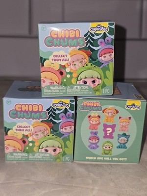 Chibi Chums Mystery Blind Box Lot of 3 Collectible Figures NEW Sealed