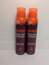 Mando Whole Body Deodorant for Men Invisible Spray Bourbon Leather 72hr Lot Of 2