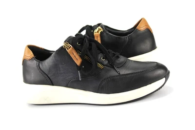 Clarks Gr.38 Uk.5 Damen Komfort Slipper Sneaker Leder Schwarz WIE NEU T 100 - Bild 1 von 4