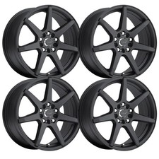 (Juego-4) Llantas Raceline Evo Negro 16X7 4X100/4X108 +40mm Llantas 16 pulgadas