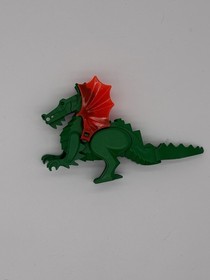 Lego Classic Green Dragon Figure w Red Wings, 6056 6076 6082 6087 Vintage Knight