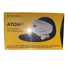 Audien Hearing ATOM 2 Wireless Rechargeable OTC Hearing Aid, Premium Comfort Des