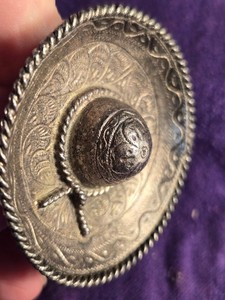Single Silver Mexican Sombrero Bridle Rosette