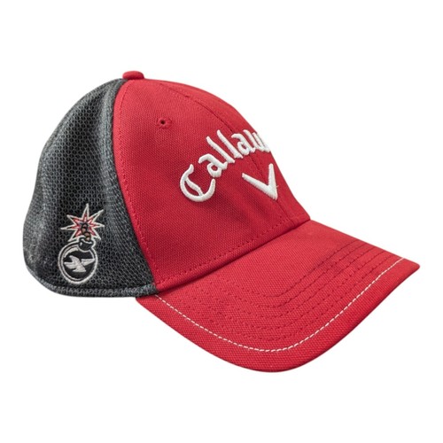 Callaway Hat Cap Stretch Fit Small Medium Red Black Hot Odyssey Golf Mesh - Picture 3 of 12