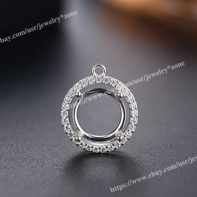 Sterling Silver Fancy Round Cabochon Pre-Notched Earring/Pendant Setting 10mm