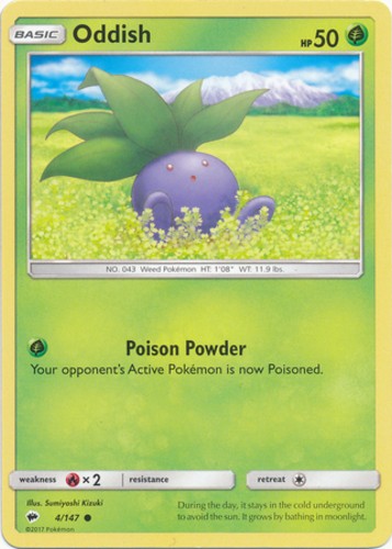 Oddish - 4/147 - Common (Near Mint) Burning Shadows - Grass Pokémon