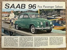 SAAB 96 Five Passenger Saloon Car Sales Spec Leaflet Oct 1962-63  Ref F 50385